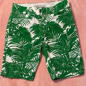 Old Navy Green Palm Print Women's Bermudas